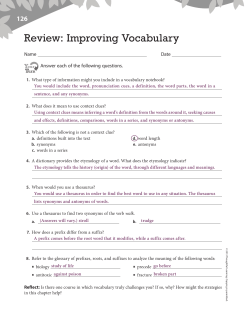Review: Improving Vocabulary