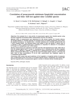 Correlation of posaconazole minimum fungicidal