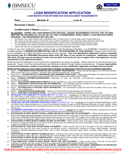 Loan Modification Application
