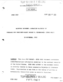 Eisenhower Briefing Document