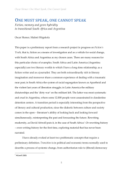 ONE MUST SPEAK, ONE CANNOT SPEAK