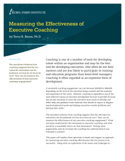 Measuring the Effectiveness of Executive Coaching