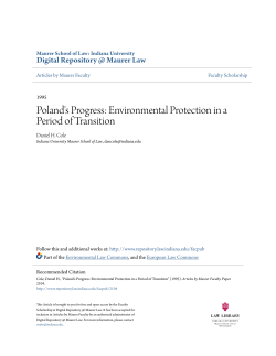 Poland`s Progress: Environmental Protection in a Period of Transition