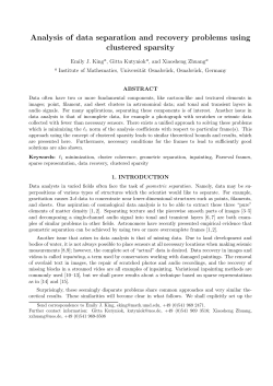Analysis of data separation and recovery problems using clustered