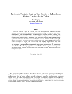 The Impact of Rebuilding Grants and Wage Subsidies on the