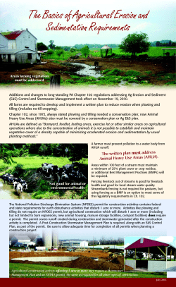 The Basics of Agricultural Erosion and Sedimentation Requirements