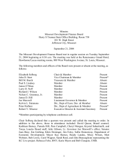 Minutes Missouri Development Finance Board Harry S Truman State