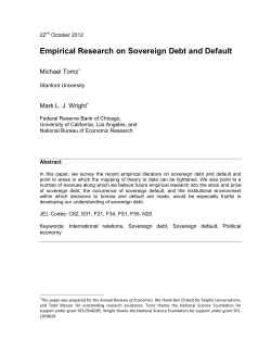 Empirical Research on Sovereign Debt and Default