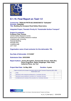 Estimation Real Number of Road Accident Casualties - ERSO
