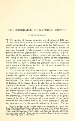 The Boundaries of Natural Science (With portraits).