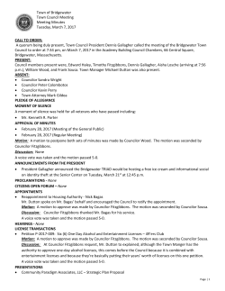 Minutes - Bridgewater, MA