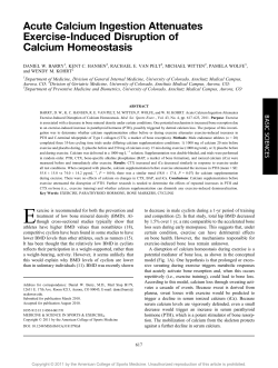Acute Calcium Ingestion Attenuates Exercise