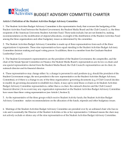 budget advisory committee charter