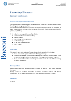 Photoshop Elements - Bocconi University