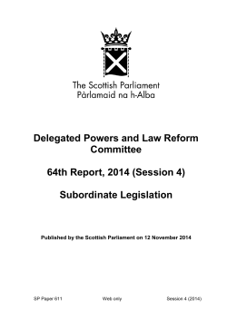 Delegated Powers and Law Reform Committee 64th Report, 2014