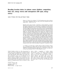 Breeding location choice in salmon: causes (habitat, competition