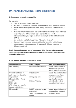 DATABASE SEARCHING - some simple steps