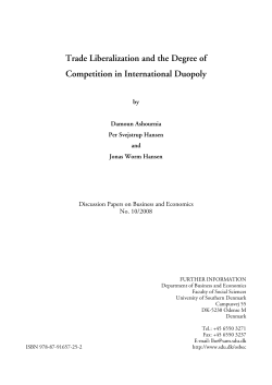 Trade Liberalization and the Degree of Competition in