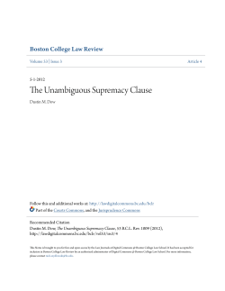 The Unambiguous Supremacy Clause