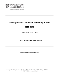 Course specification - University of Cambridge