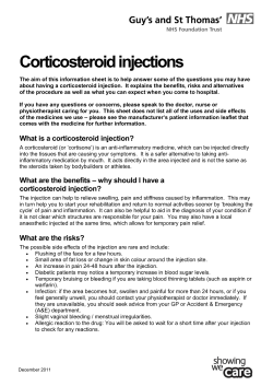 Corticosteroid injections - St Thomas` Hospital