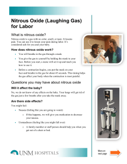 Nitrous Oxide (Laughing Gas) for Labor