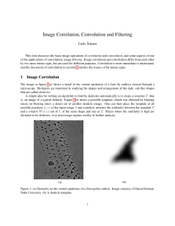 Image Correlation, Convolution and Filtering