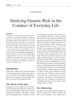 Studying Genetic Risk in the Conduct of Everyday Life