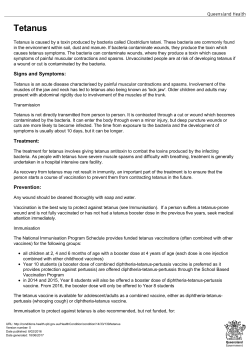 Tetanus - Health conditions directory