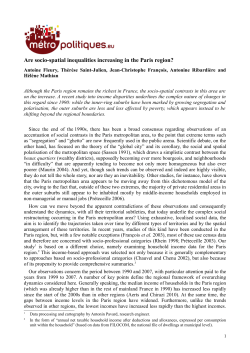 Are socio-spatial inequalities increasing in the Paris region?