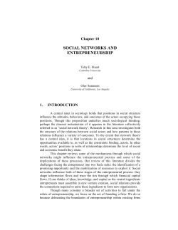 social networks and entrepreneurship