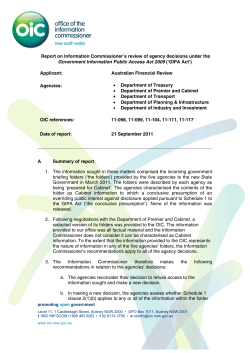 Review report 11-098 and others AFR v Various