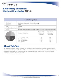 Elementary Education: Content Knowledge (0014)