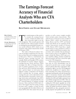 The Earnings Forecast Accuracy of Financial Analysts Who are CFA
