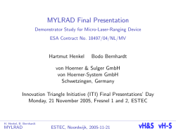 MYLRAD Final Presentation Demonstrator Study for Micro