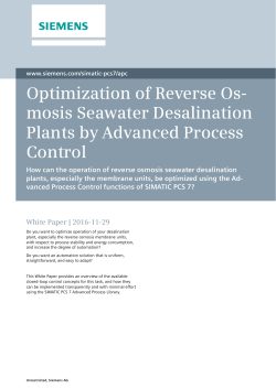 Optimization of Reverse Osmosis Seawater Desalination