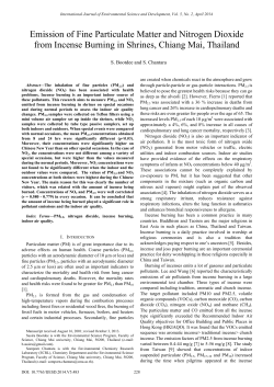 Emission of Fine Particulate Matter and Nitrogen Dioxide from