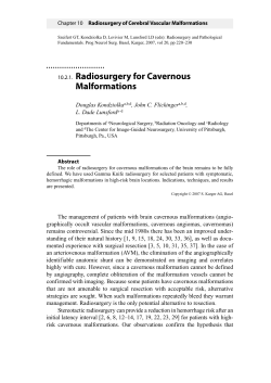 10.2.1. Radiosurgery for Cavernous Malformations