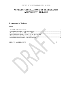 (Amendment) Bill, 2013 - The Central Bank of The Bahamas