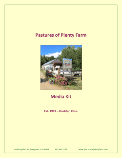 Pastures of Plenty Farm Media Kit