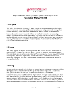Password Management - Montclair State University