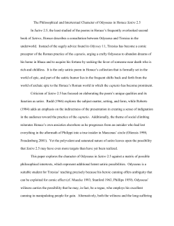 The Philosophical and Intertextual Character of Odysseus