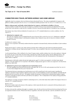 Commuters who travel between home in Norway and