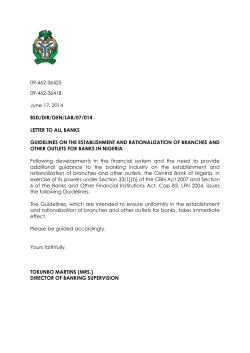 Guidelines on the Establishment and Rationalization of Branches