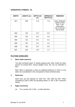 Revised: 01 Jun 2016 1 SEMBAWANG TERMINAL (S) BERTH