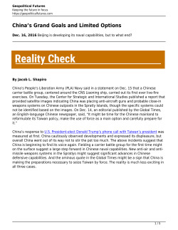 China`s Grand Goals and Limited Options