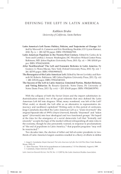 DEFINING THE LEFT IN LATIN AMERICA Kathleen Bruhn