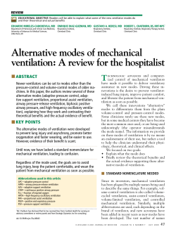 Alternative modes of mechanical ventilation: A review for the