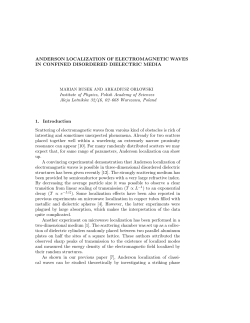 ANDERSON LOCALIZATION OF ELECTROMAGNETIC WAVES IN