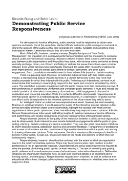 Demonstrating Public Service Responsiveness